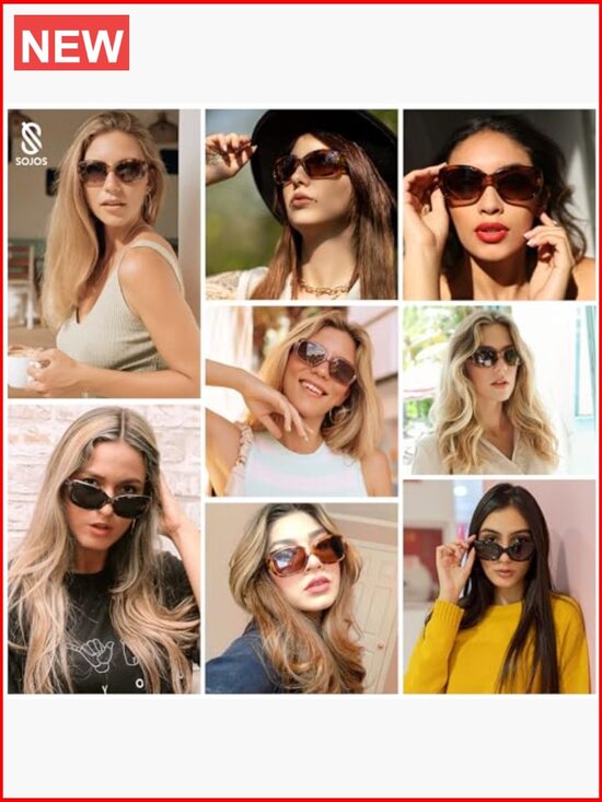 Vintage Square Sunglasses Polarized UV Protection Havana Frame main image 4